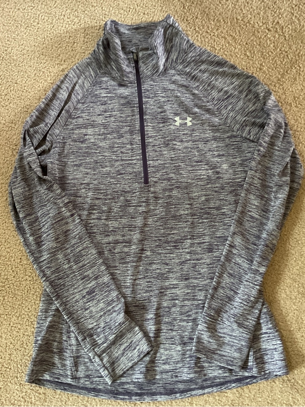 Under Armour Heathered Lavender/Purple 1/4 Zip Performance Pullover size M